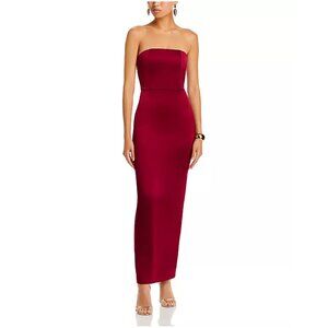 ALICE + OLIVIA Doreen Strapless Satin Dress in Bordeaux Size US 10